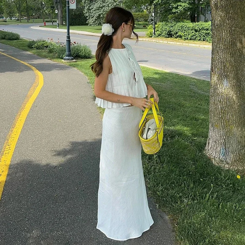 Glorol - Lace-Up Loose Sleeveless Top
