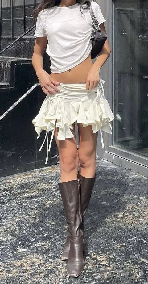 Glorol - Gothic Punk Tie-Up Skirt