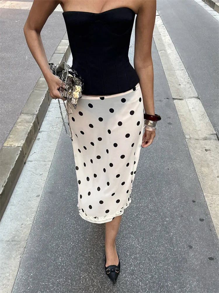 Glorol - High Waist See-Through Patchwork Skirt