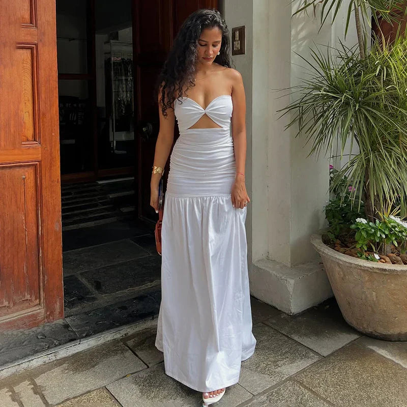 Strapless Sleeveless Bodycon Maxi Dress