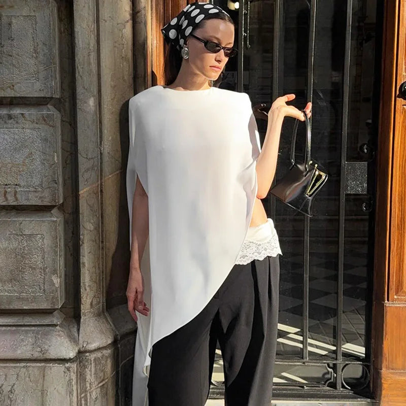 Glorol - Round Neck Patchwork Loose Sleeveless Mini Dress