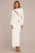 Glorol - Hollow Out Long Sleeve Bodycon Maxi Dress