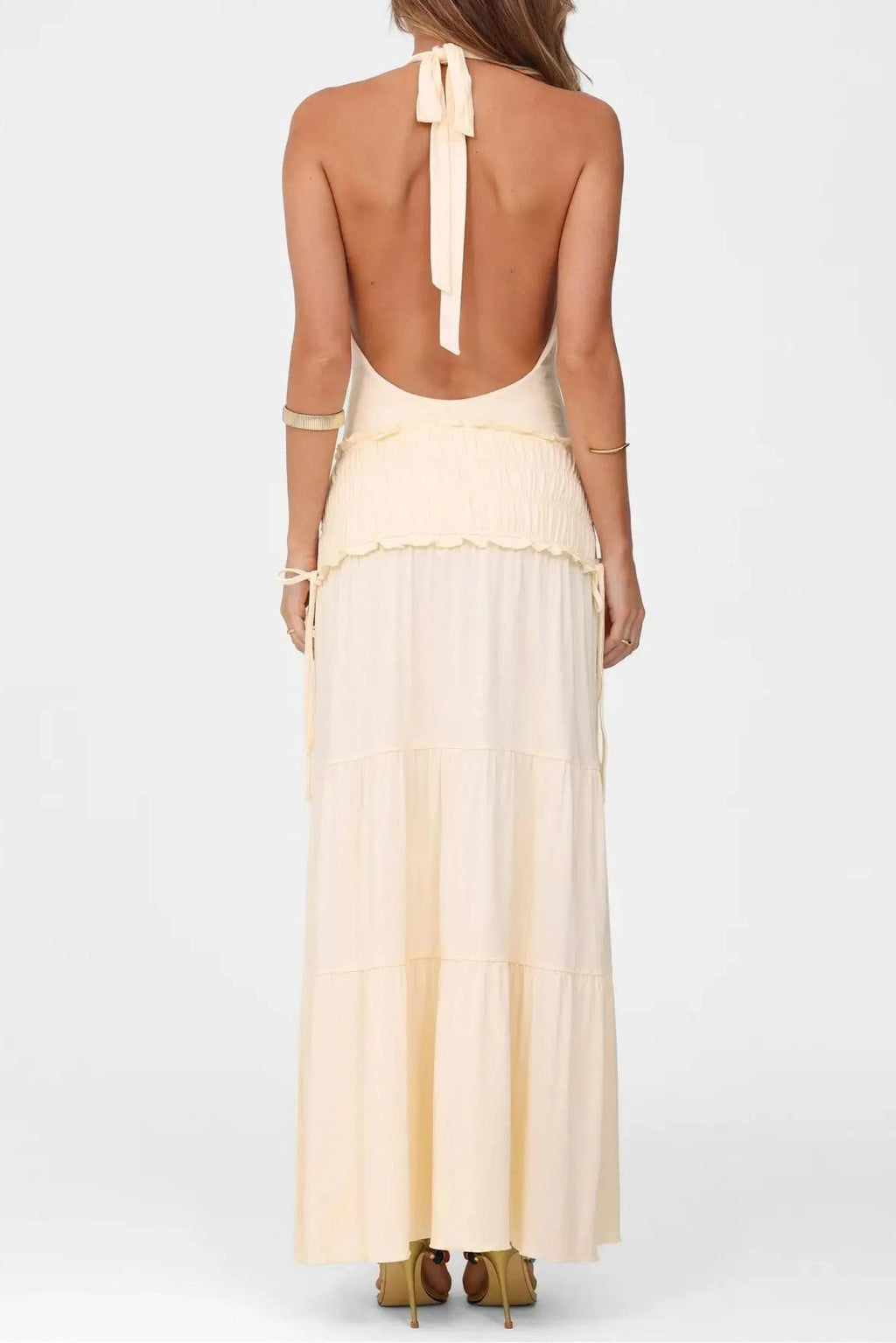 Glorol - Elegant Backless Slim Maxi Dress