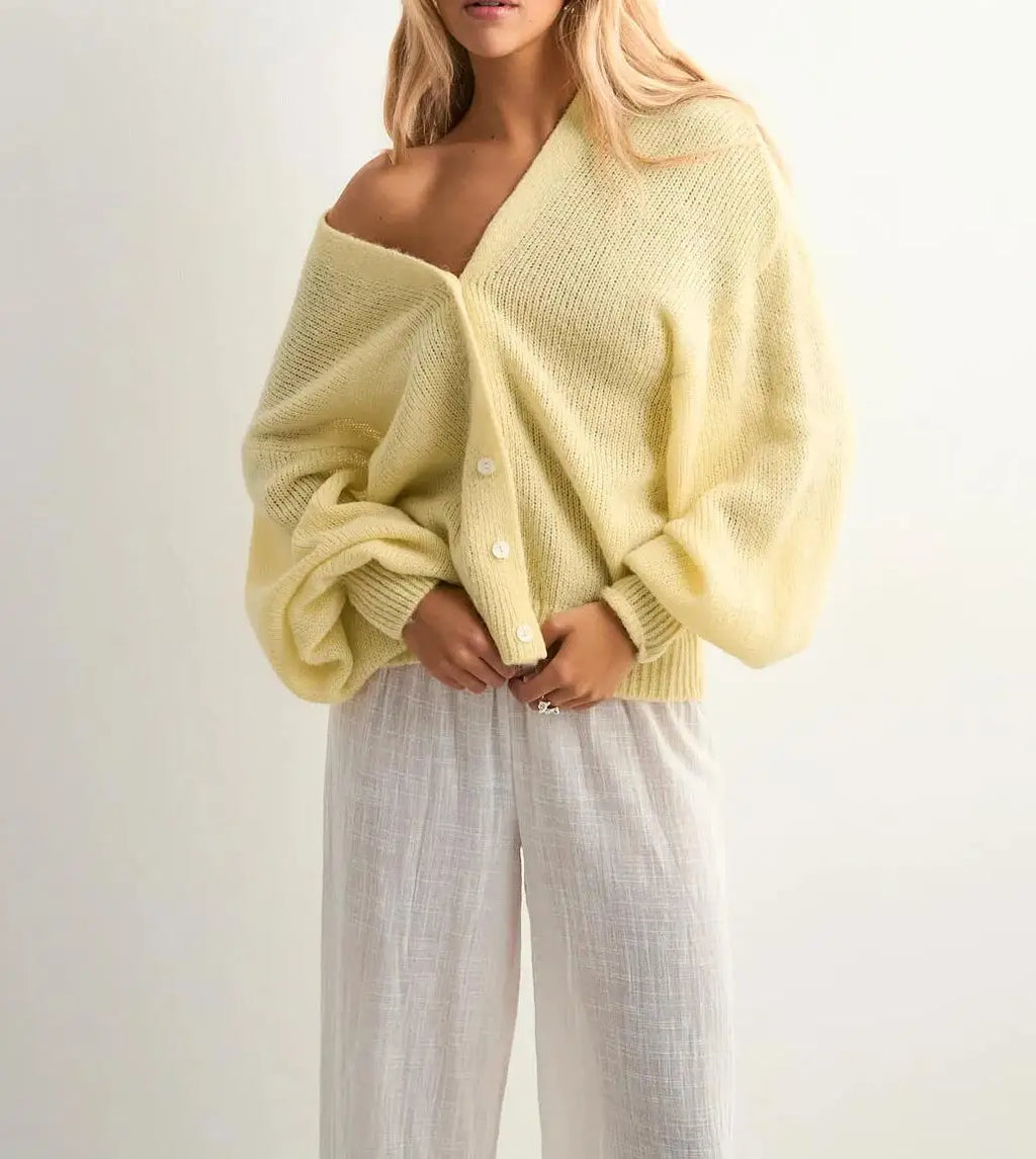 Glorol - Slim Button Patchwork Long Sleeve Top