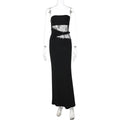 Glorol - Sleeveless Lace Strapless Slim Maxi Dress