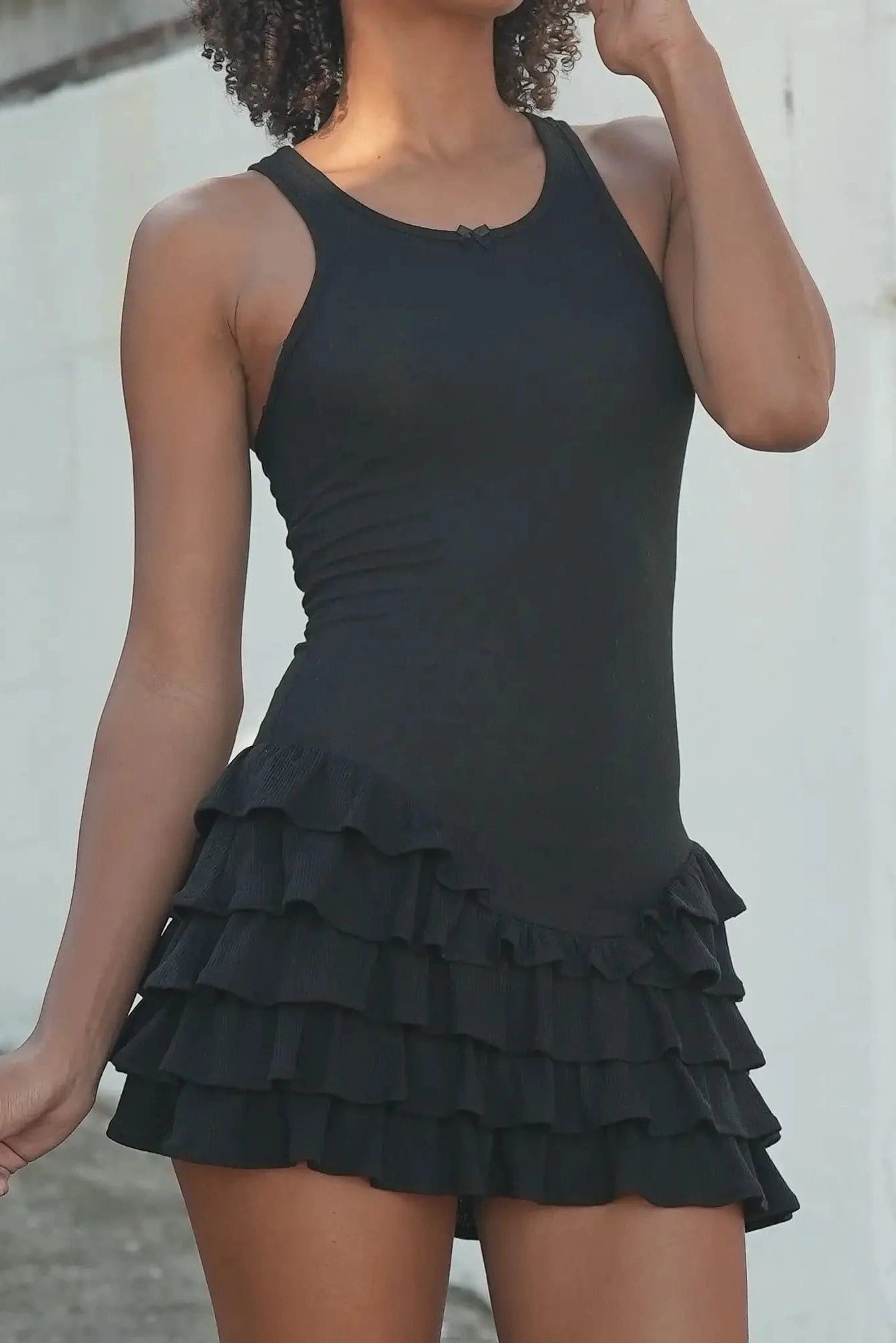 Glorol - Patchwork Slim Sleeveless Bodycon Mini Dress