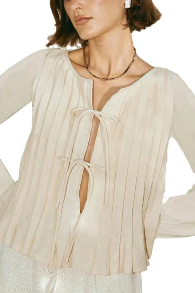 Glorol - Hollow Out Sleeveless Slim Lace-Up Top