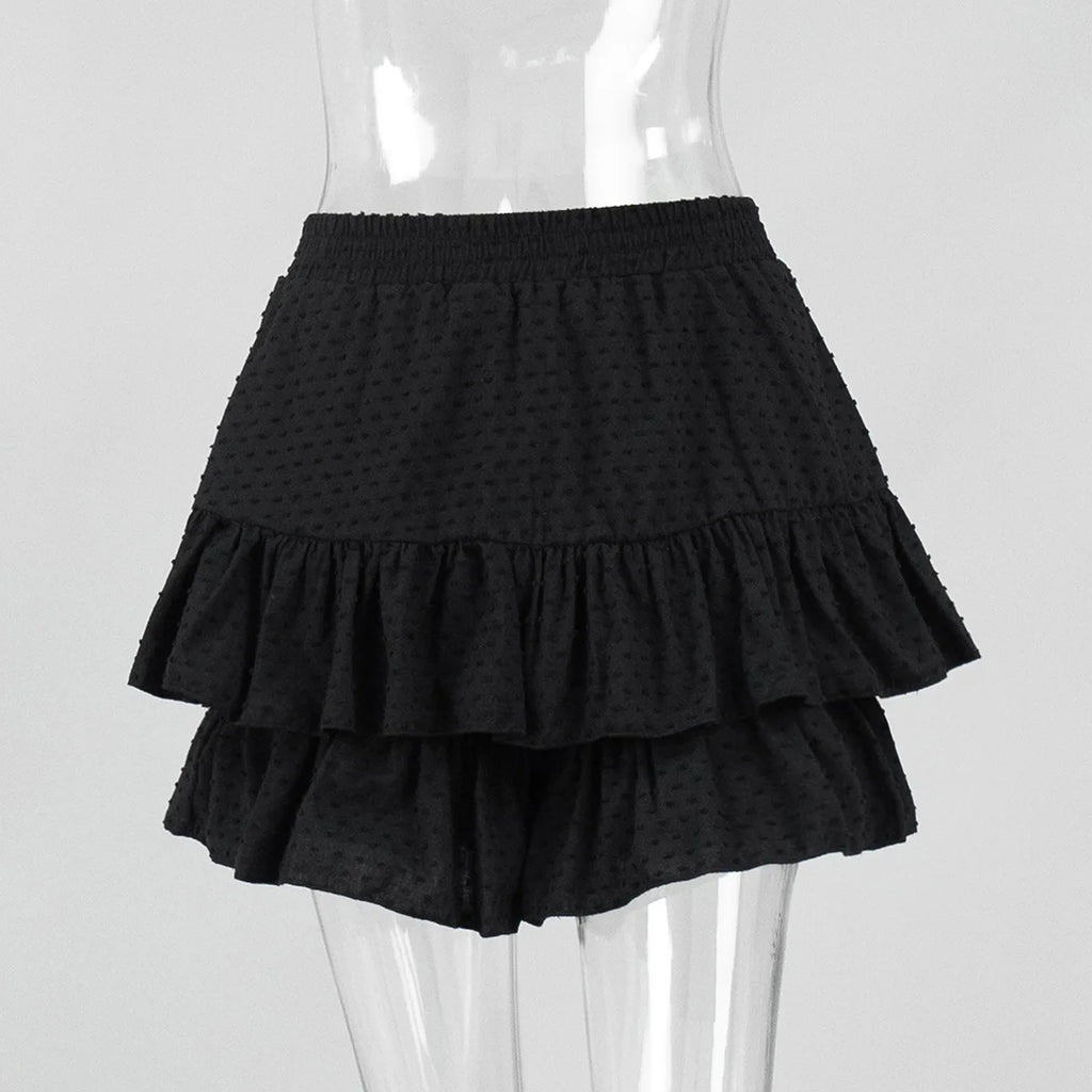 Glorol - High Waist Pure Cotton A-Line Skirt