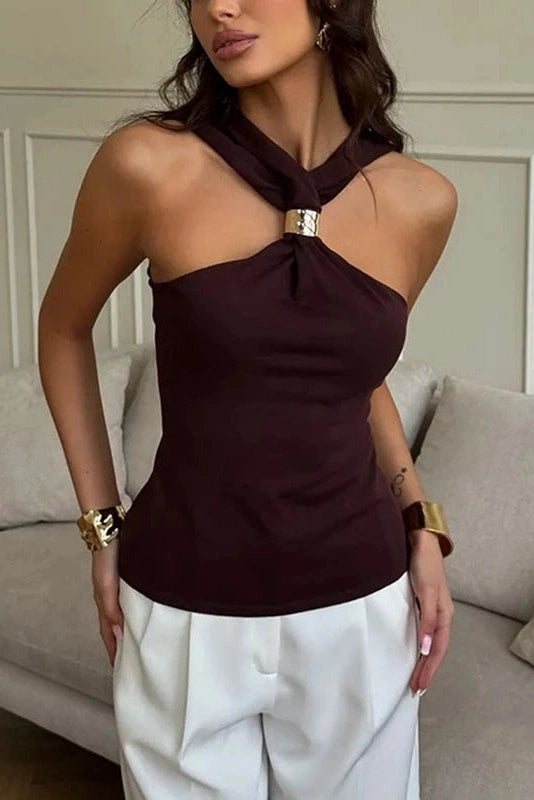 Glorol - Backless Sleeveless Slim Top
