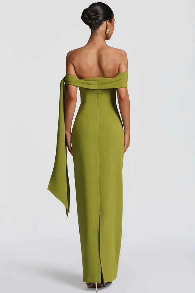 Glorol - Off-Shoulder Strapless Sleeveless Backless Bodycon Maxi Dress