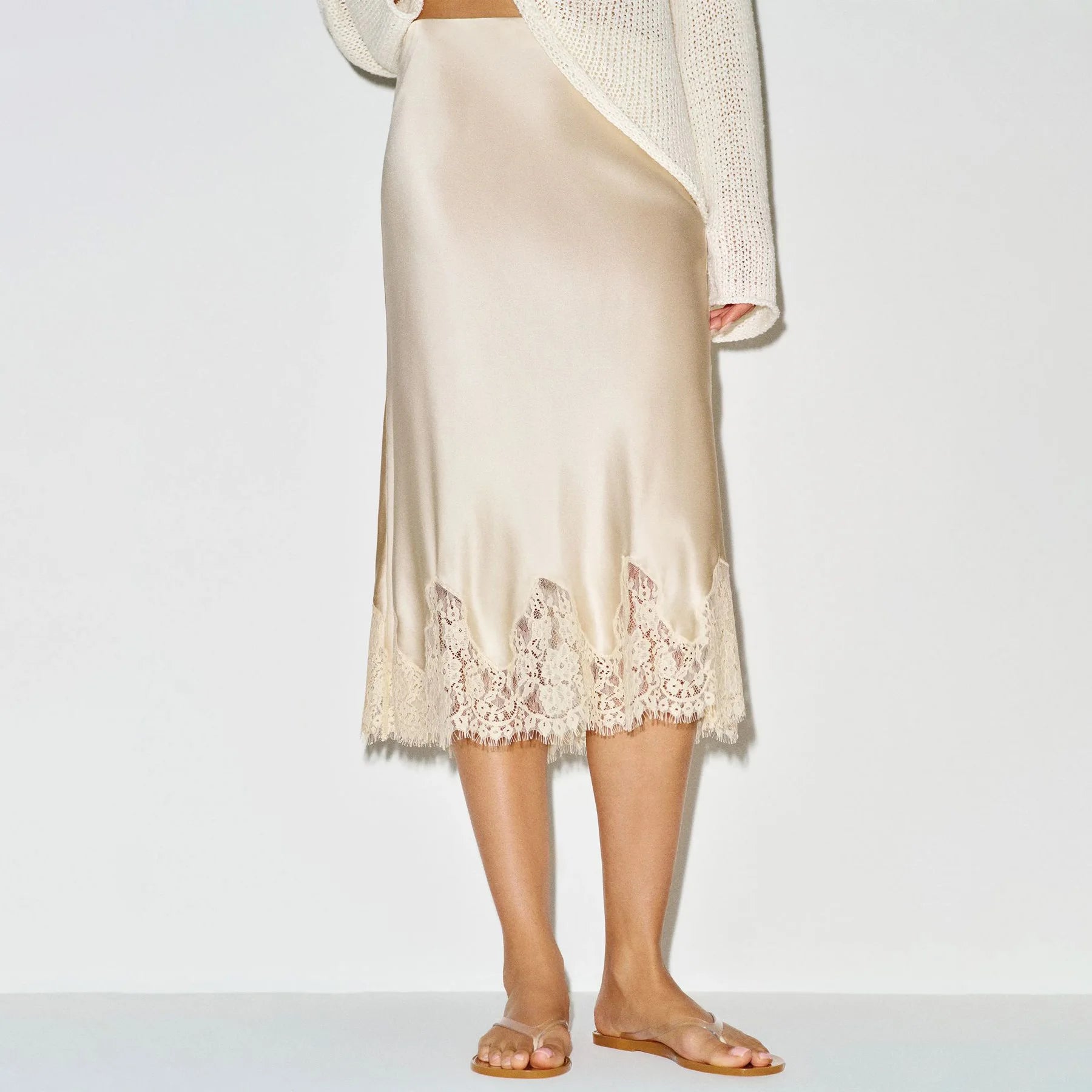 Glorol - High Waist Lace Patchwork Skirt