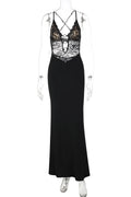 Glorol - Elegant Lace Slim Maxi Dress