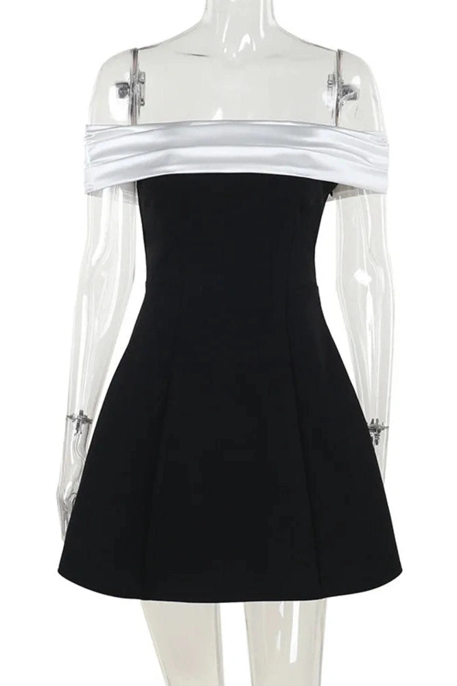Glorol - Off-shoulder Strapless Sleeveless Backless Mini Dress