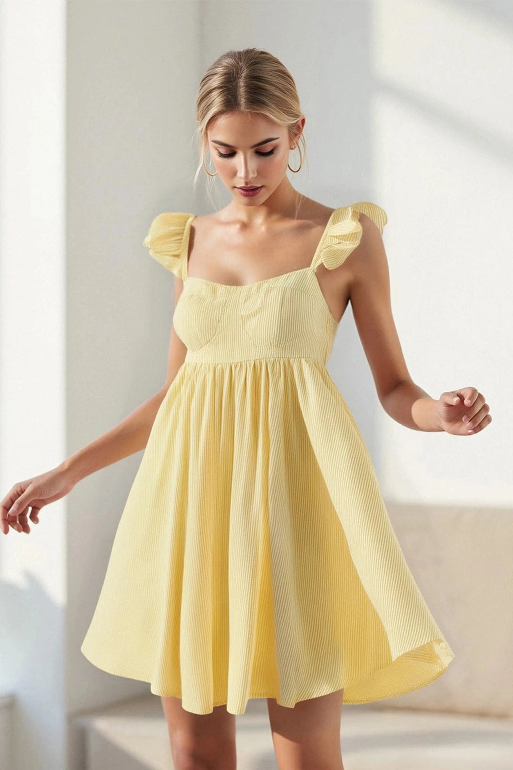 Glorol - Sleeveless Backless A-Line Mini Dress