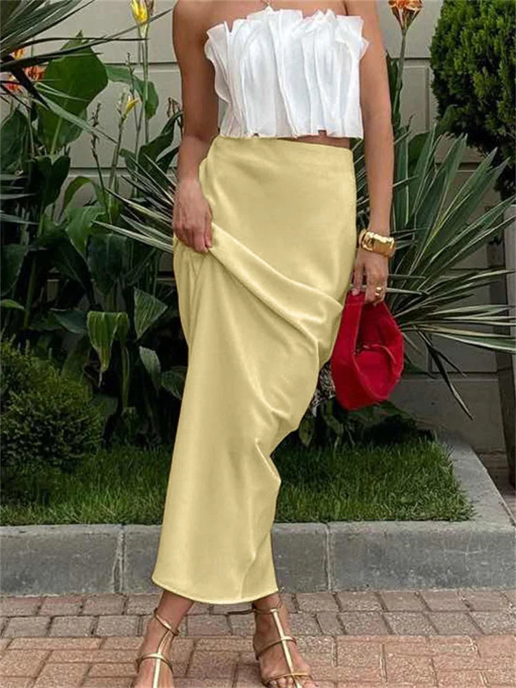 Glorol - High Waist Patchwork Skirt