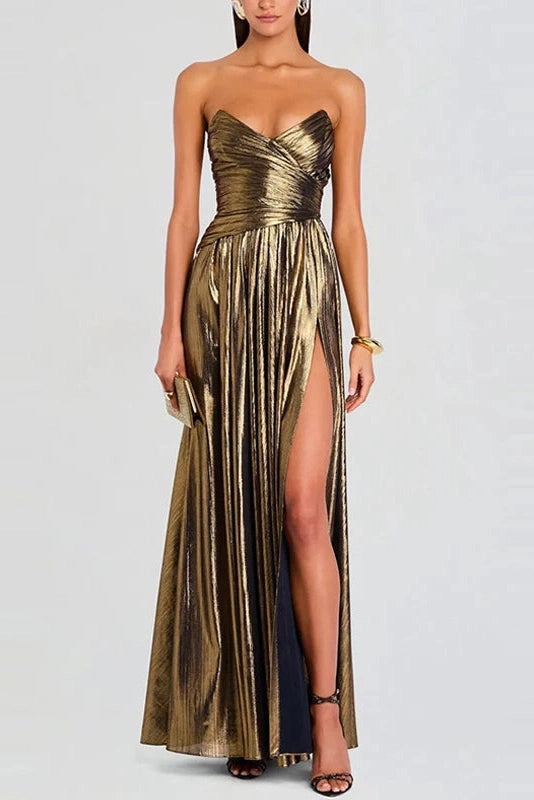 Glorol - Elegant Off-Shoulder High Waist Slim Maxi Dress