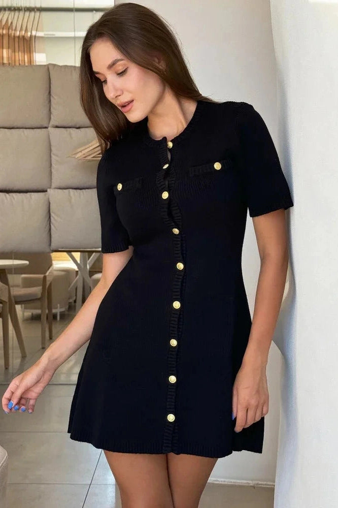 Glorol - Elegant Knitted Slim Mini Dress