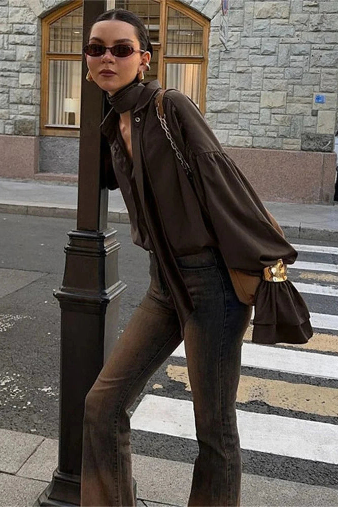Glorol - Long Sleeve Patchwork Loose Top