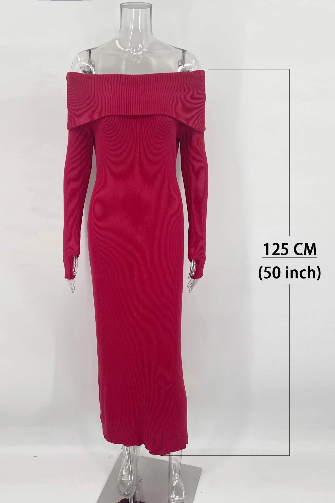 Glorol - Off-Shoulder High Waist Maxi Dress