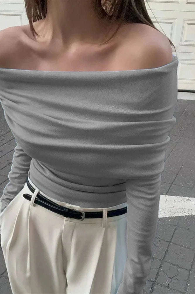 Glorol - Backless Slim Off-Shoulder Top