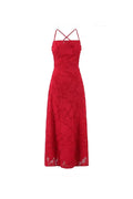 Glorol - Hollow Out Sleeveless Pleat Backless Lace Up Maxi Dress