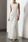 Glorol - Hollow Out O-Neck Sleeveless High Waist Maxi Dress