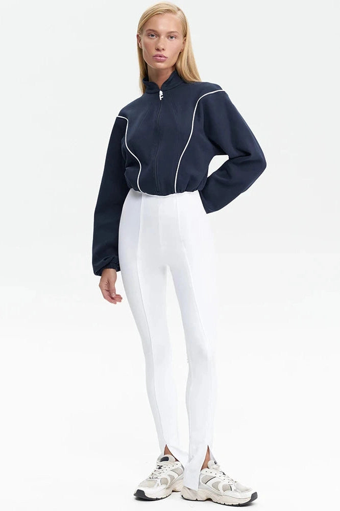 Glorol - Long Sleeve Patchwork Turtleneck Jumpsuit
