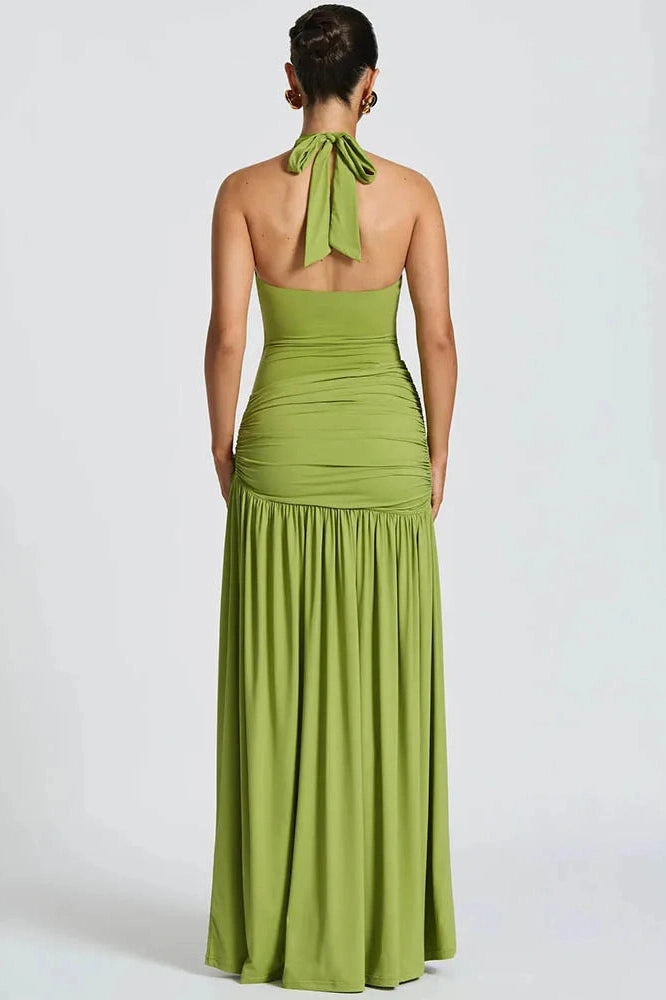 Glorol - Elegant Backless Split Maxi Dress