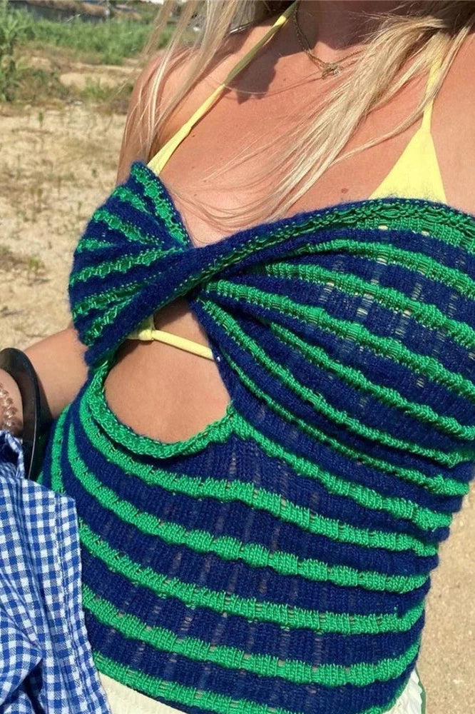 Glorol - Off-Shoulder Knit Strapless Backless Top