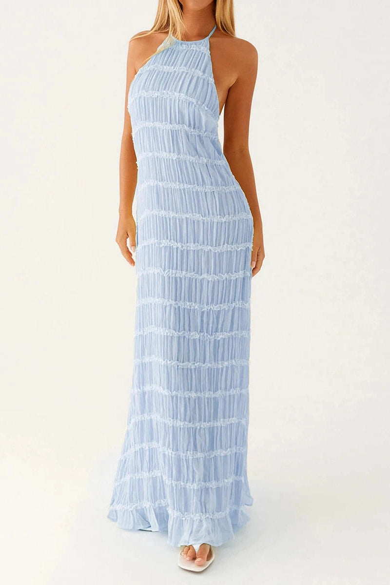 Glorol - Bodycon Sleeveless Backless Maxi Dress