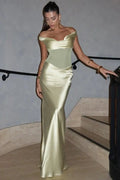 Glorol - Off-Shoulder Patchwork Strapless Sleeveless Bodycon Maxi Dress