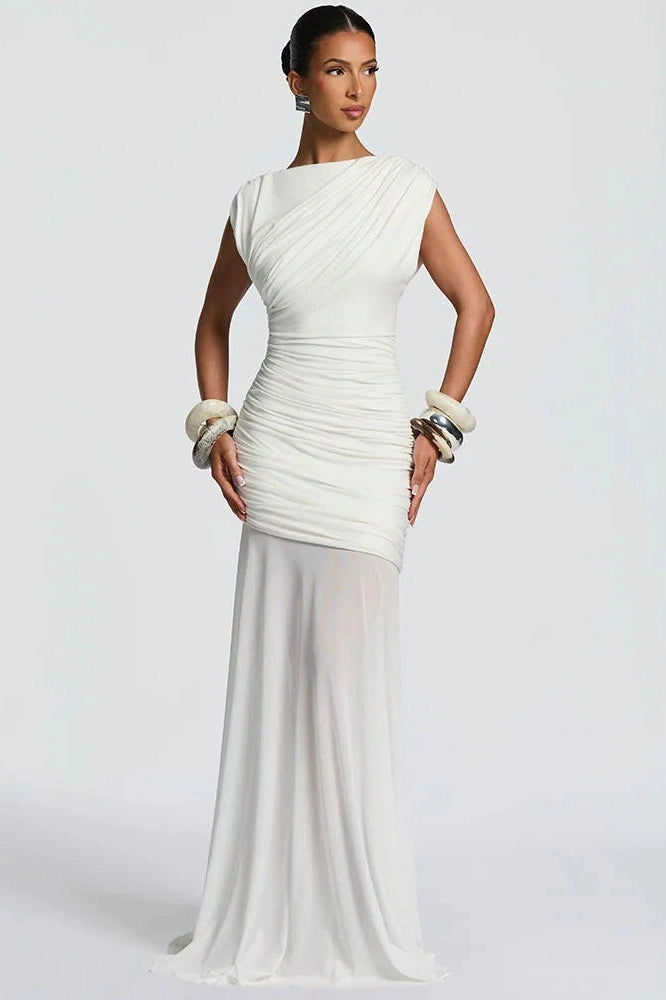 Glorol - Sleeveless O Neck High Waist Maxi Dress