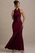 Glorol - Elegant Sleeveless Backless Pleated Maxi Dress