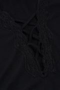 Glorol - Deep V-Neck Lace Patchwork Jumpsuit