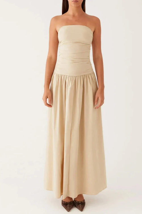 Backless Sleeveless Strapless Maxi Dress