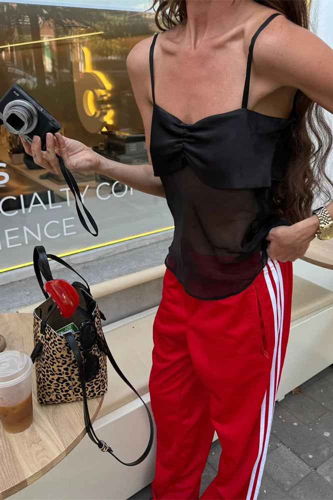 Glorol - See-Through Backless Sleeveless Top
