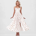 Glorol - Printed Lace Up High Waist Maxi Dress