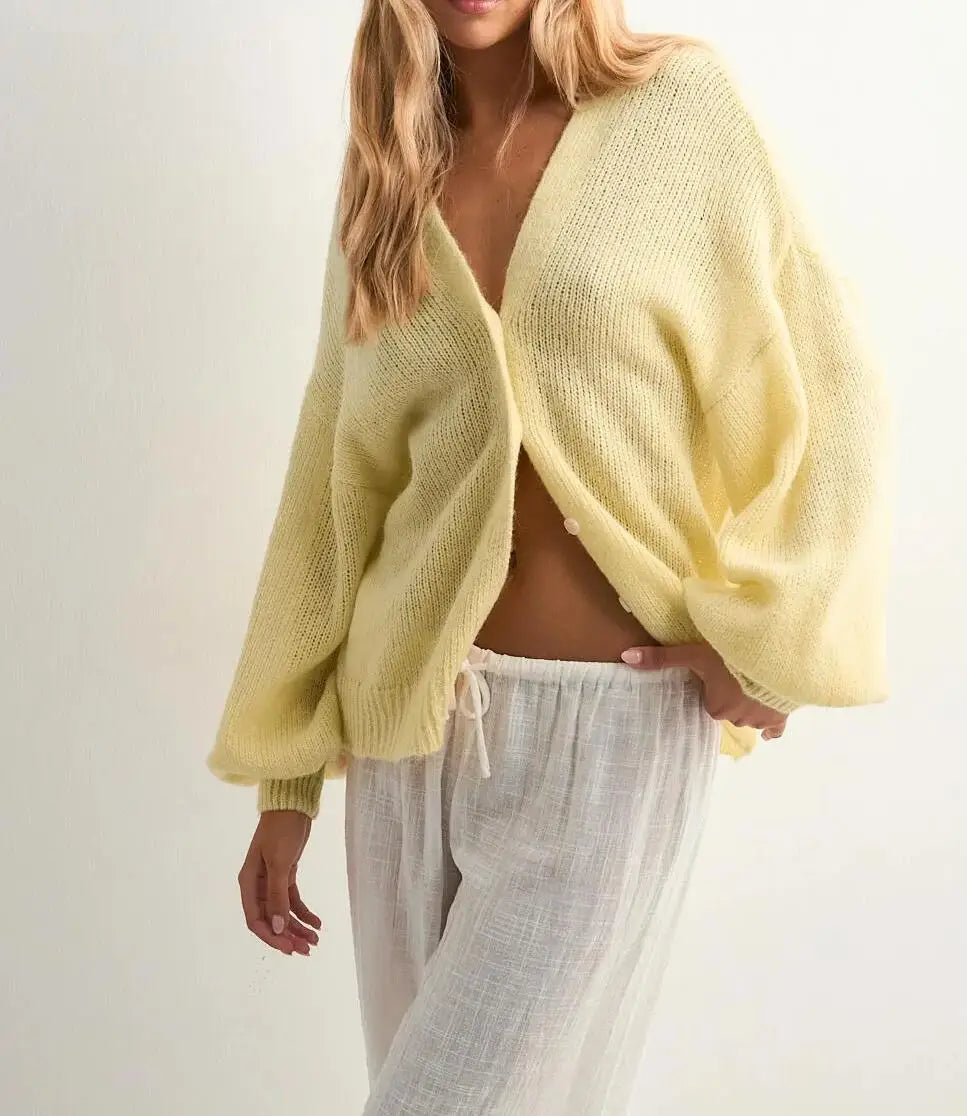 Glorol - Slim Button Patchwork Long Sleeve Top