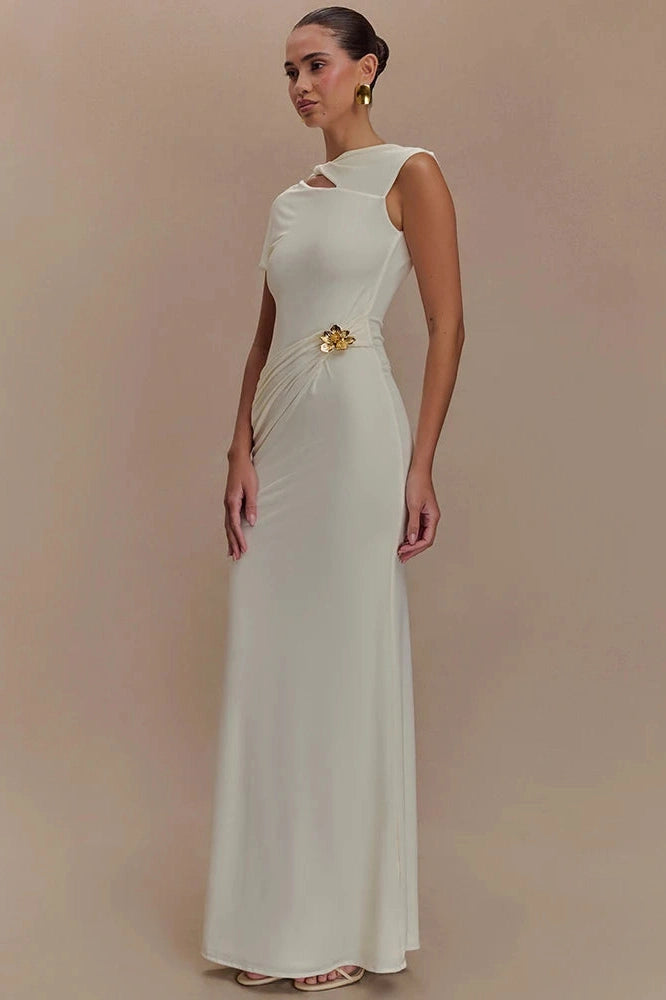 Glorol - Hollow Out Sleeveless Backless Bodycon Maxi Dress