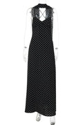 V-Neck Backless Patchwork Printed Maxi Dress