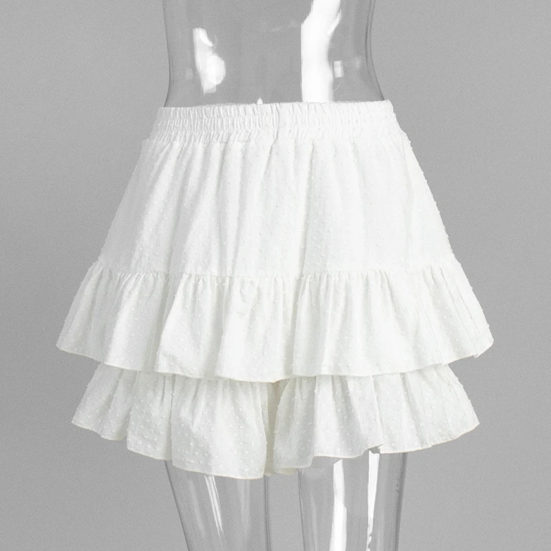 Glorol - High Waist Pure Cotton A-Line Skirt