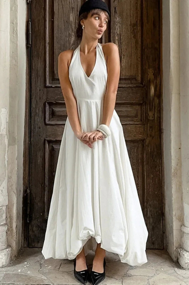Glorol - Elegant Sleeveless A-Line Bodycon Maxi Dress