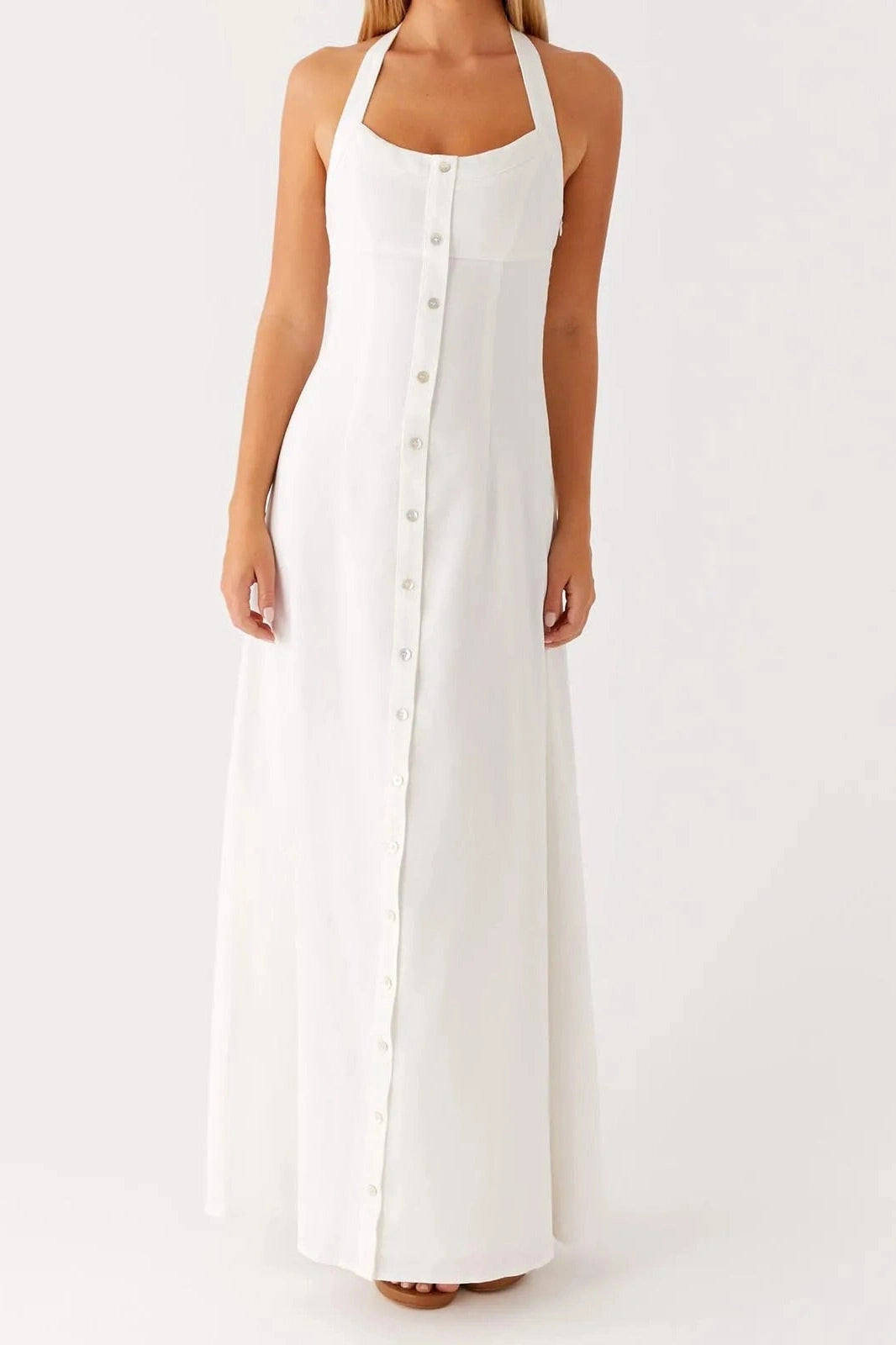 Glorol - Elegant Sleeveless Backless Maxi Dress