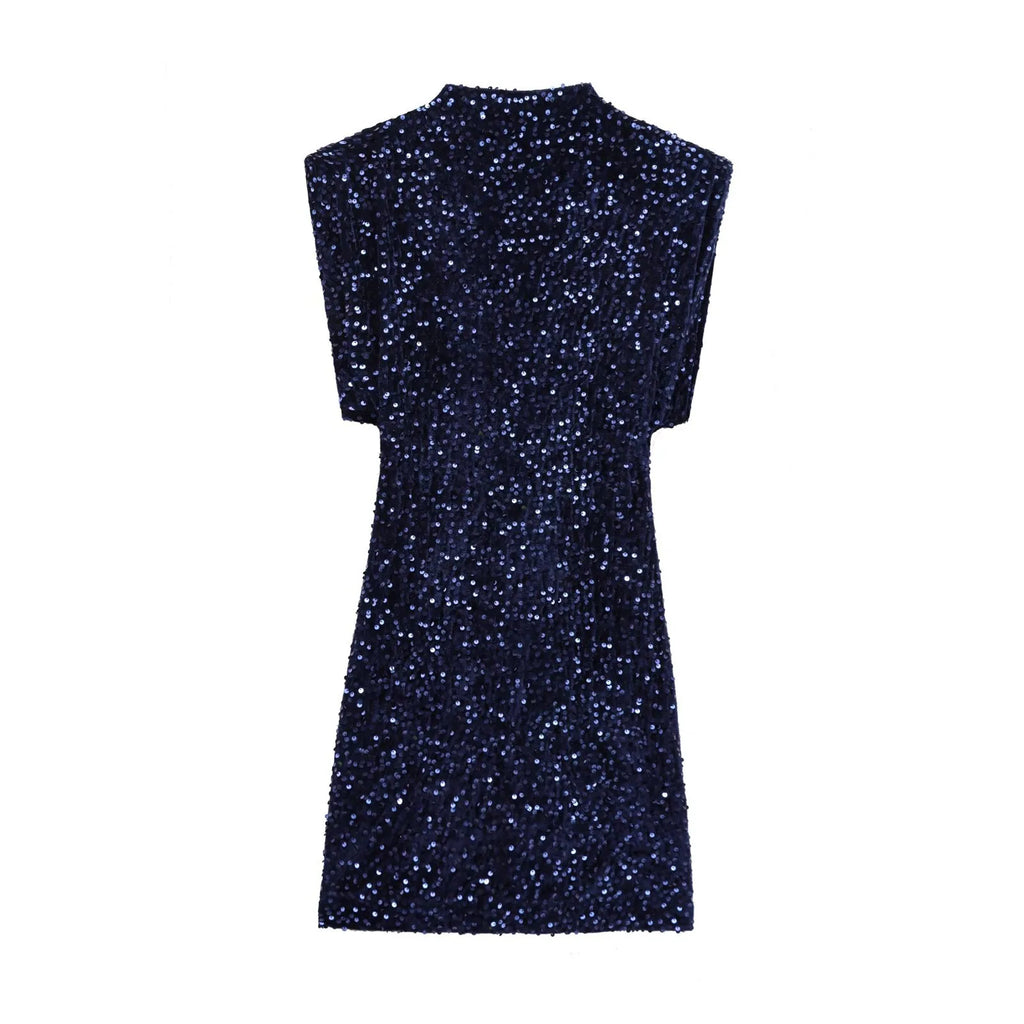 Glorol - Elegant Patchwork Sleeveless Mini Dress