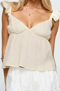 Glorol - Backless Sleeve Deep V-Neck Loose Top