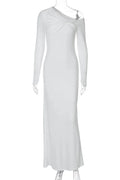 Glorol - Elegant Full Sleeve Slim High Waist Maxi Dress