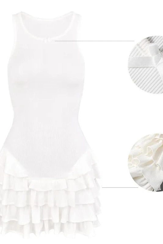 Glorol - See-Through Sleeveless Slim Bodycon Mini Dress