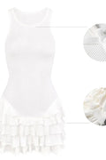 Glorol - Elegant Patchwork Sleeveless Slim Fit Mini Dress