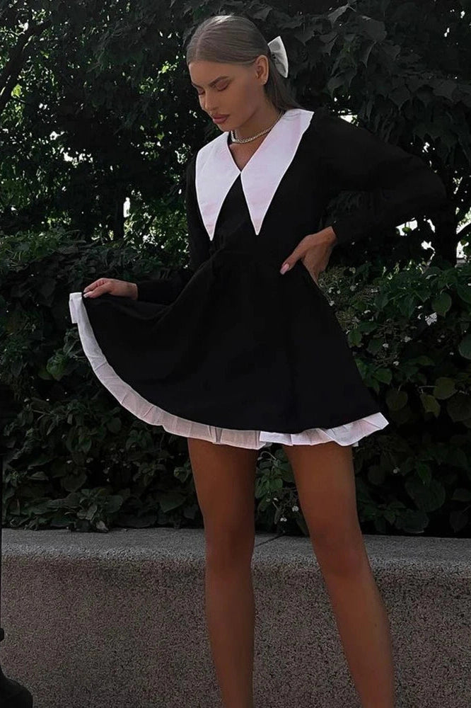 Glorol - Elegant Long Sleeve Mini Dress