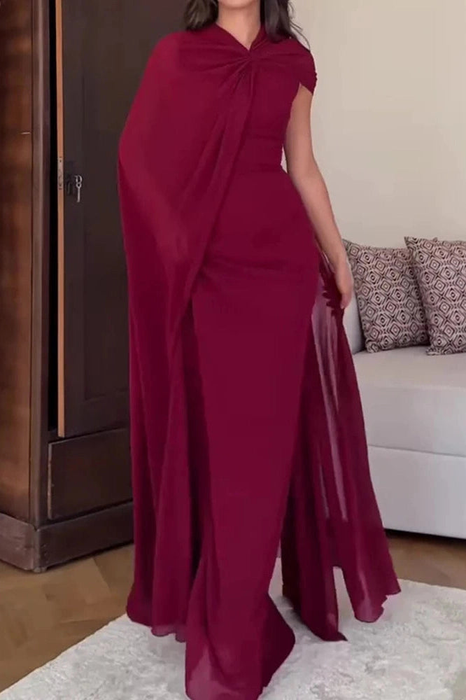 Glorol - Elegant High Waist Slim Maxi Dress